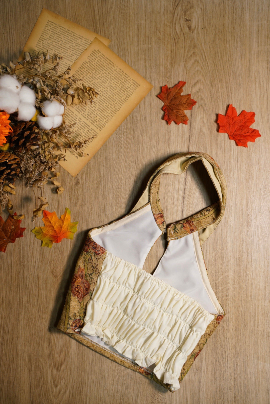 【islet homemade 1.0】Fabric 
 fabric vest*Reverse collar style