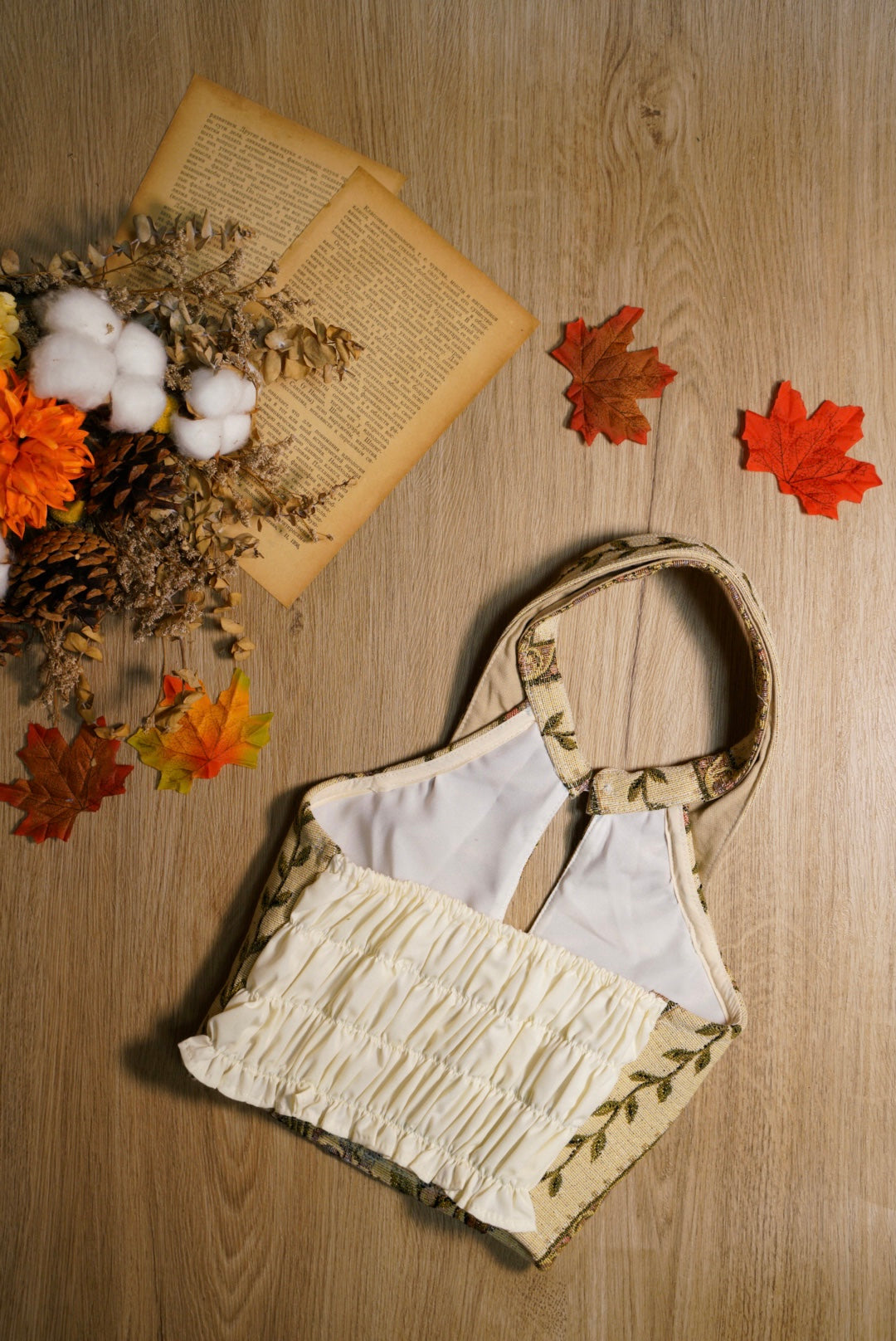 【islet homemade 1.0】Floral fabric vest*Reverse collar style