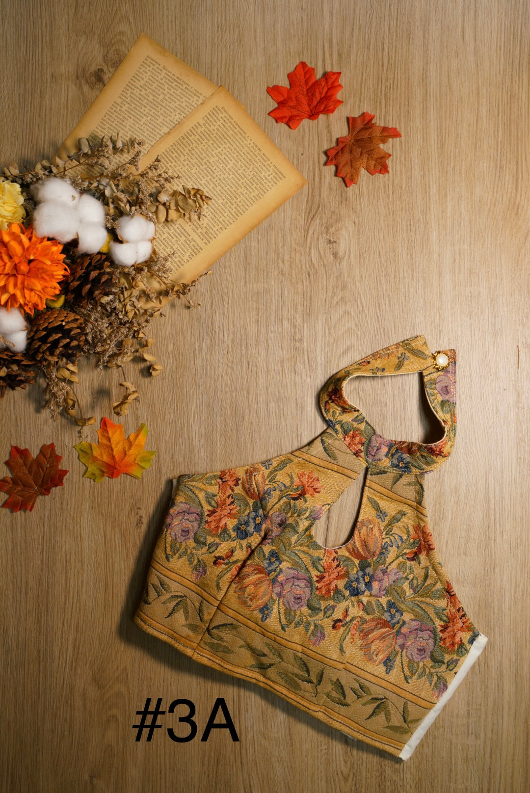 【islet homemade 1.0】Floral fabric vest*Reverse collar style