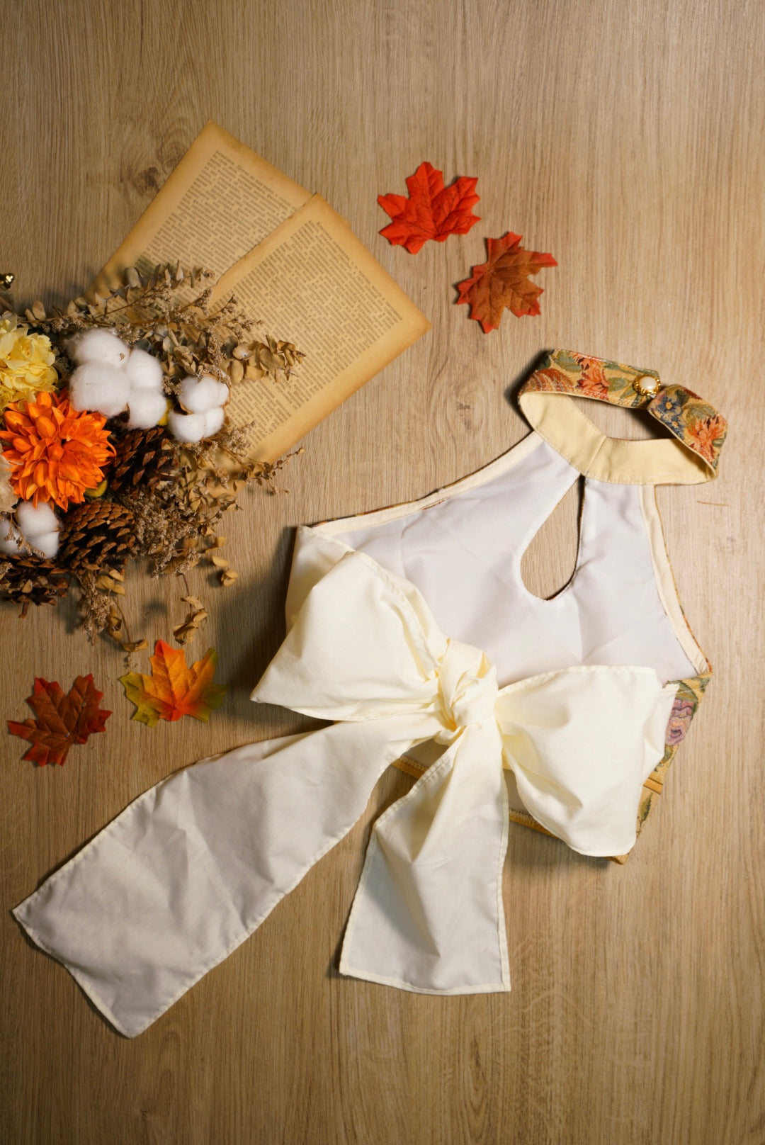 【islet homemade 1.0】Floral fabric vest*Reverse collar style