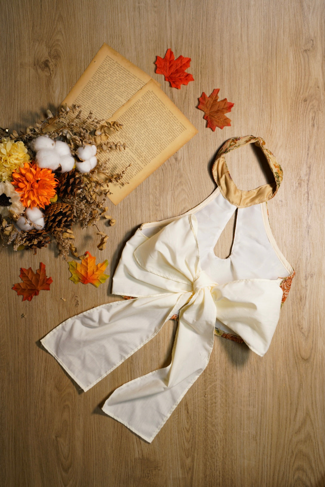 【islet homemade 1.0】Floral fabric vest*Reverse collar style