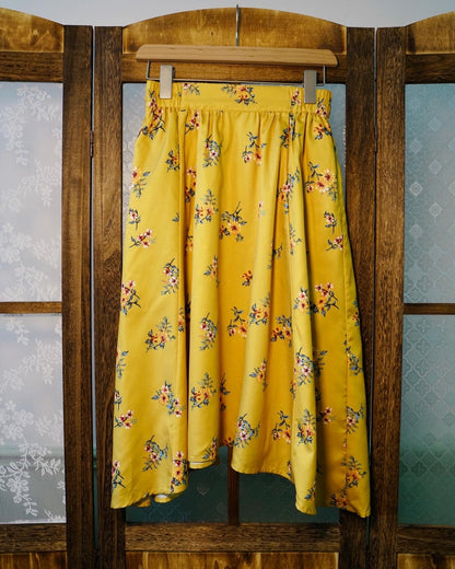 Yellow floral umbrella skirt