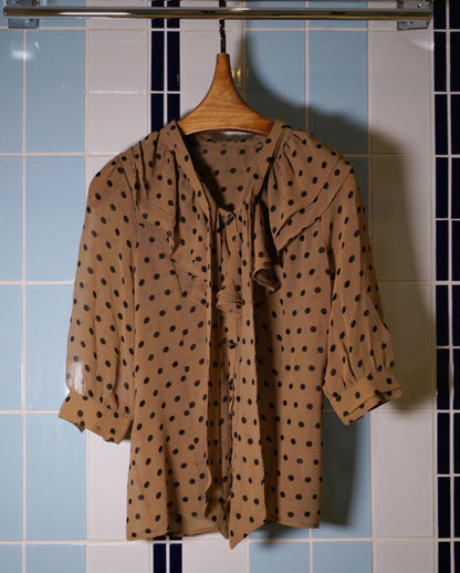 Polka dot chiffon blouse