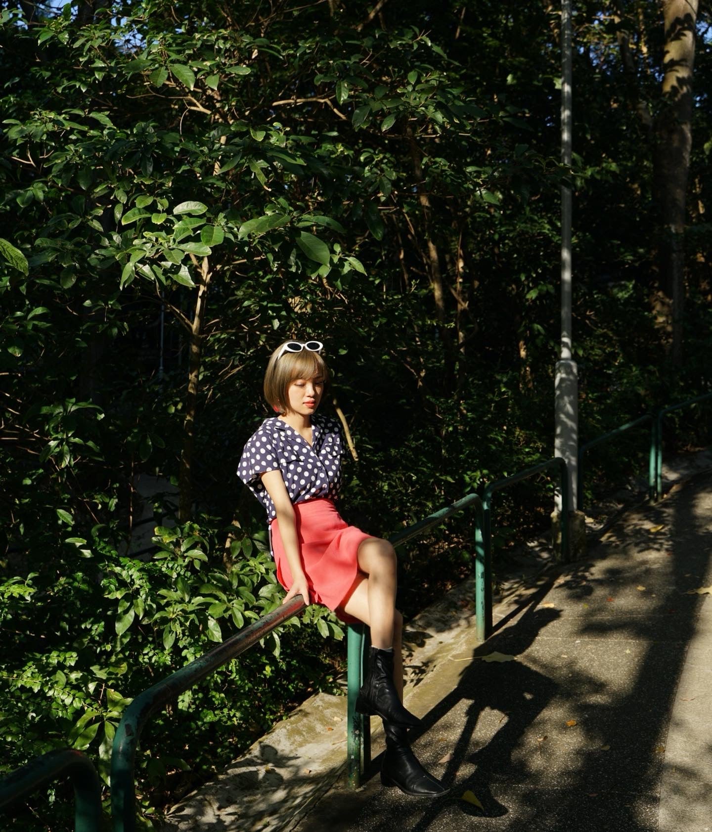 Peach pink skirt-pant