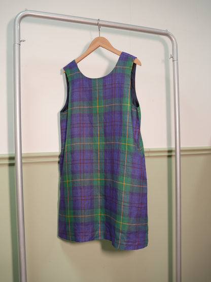 Purple blue checkered sundress