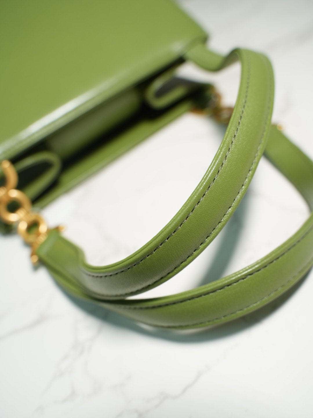 Non-branded // avocado green handbag