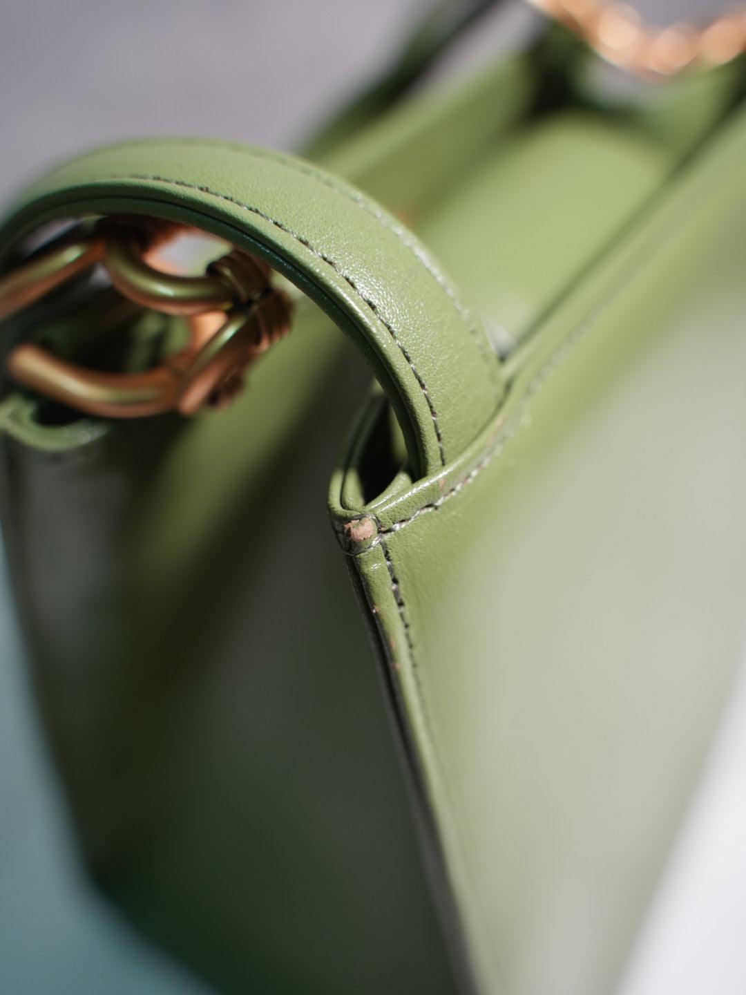 Non-branded // avocado green handbag