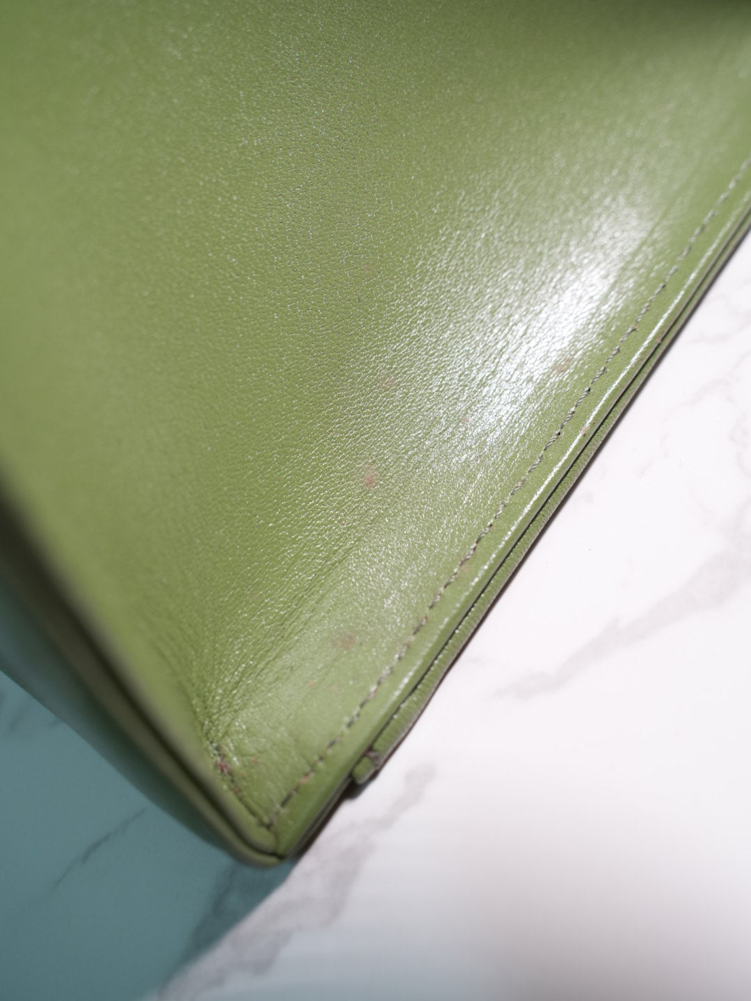 Non-branded // avocado green handbag