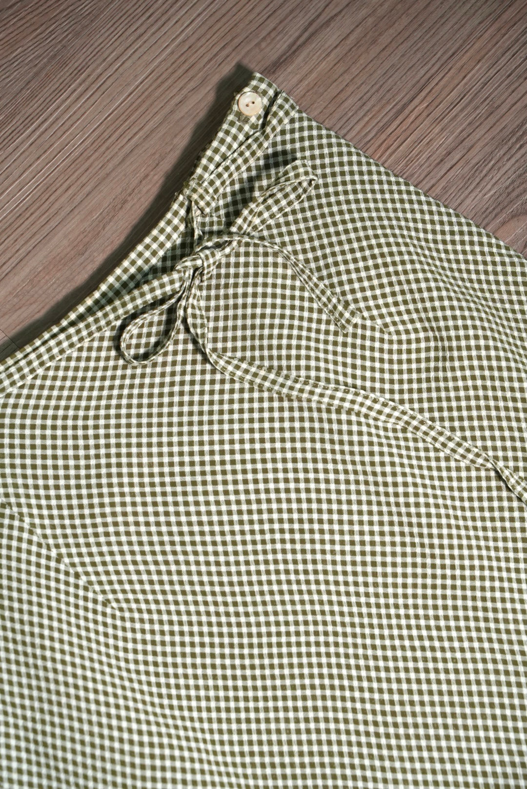 Light green checkered chiffon skirt