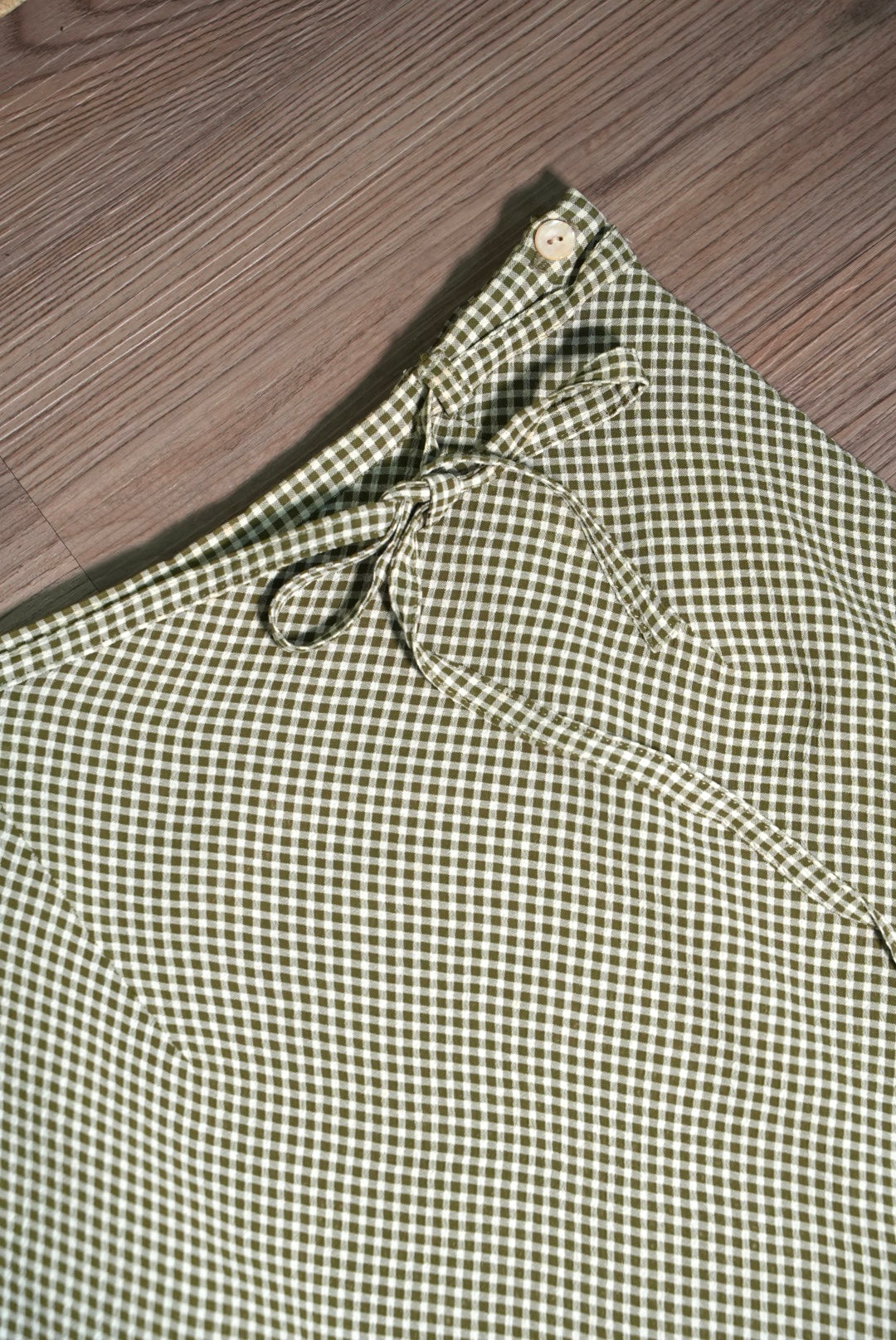 Light green checkered chiffon skirt