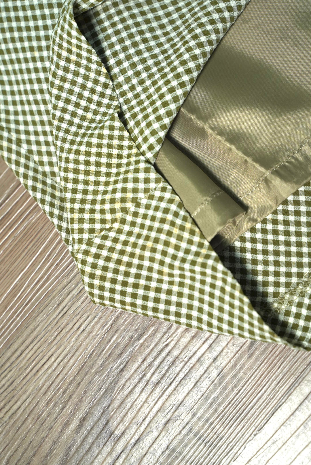 Light green checkered chiffon skirt