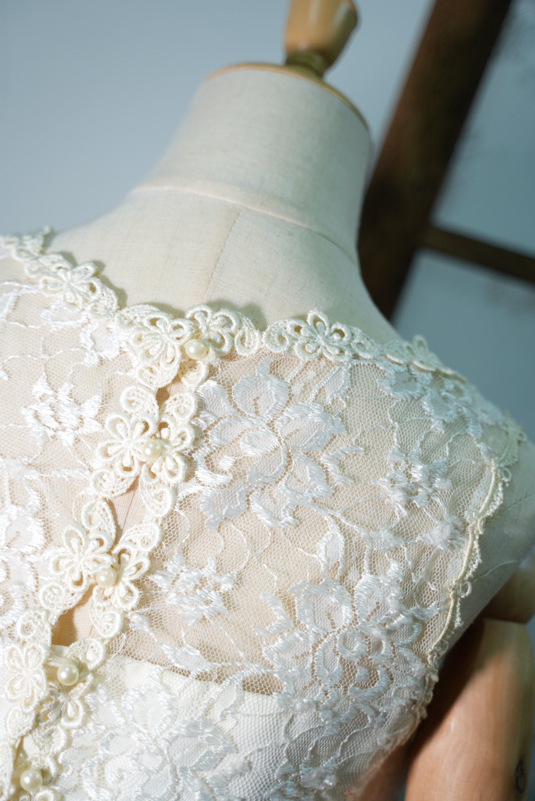 Heavy industry lace vest + light crushed floral skirt