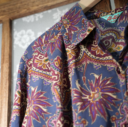 Purple Cashew Flower Long Sleeve Shirt