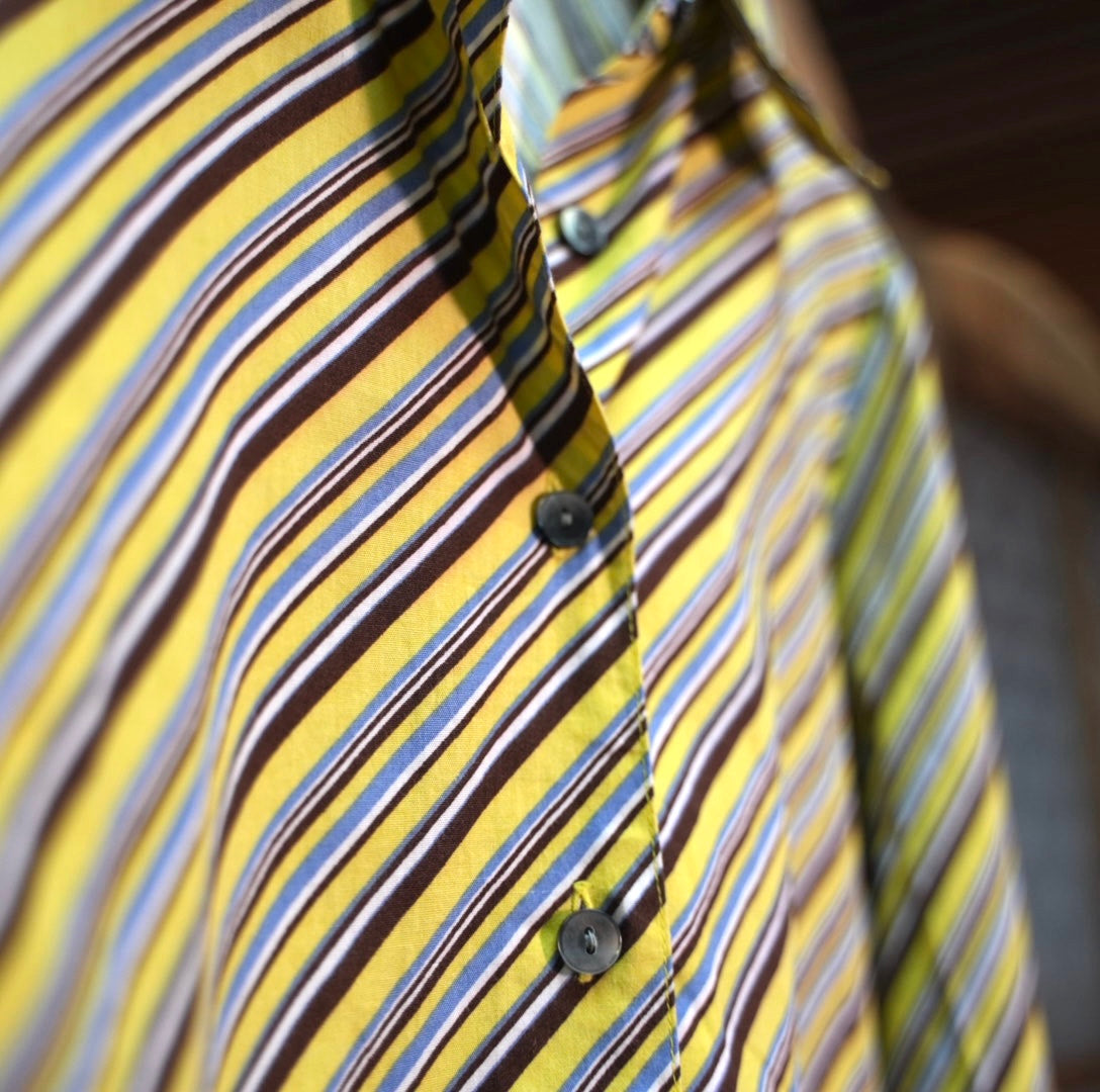 Yellow and brown striped shirt