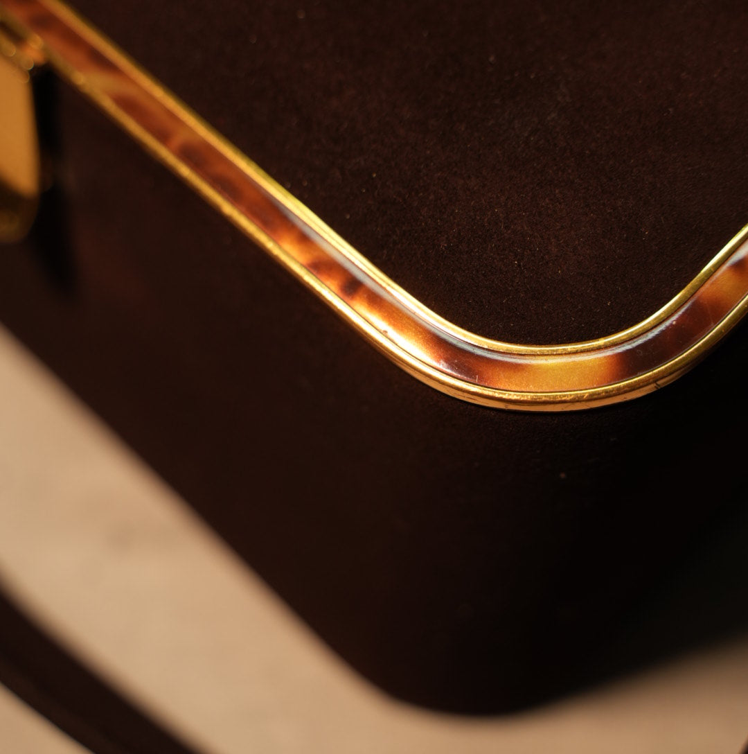 Non-branded // Tortoiseshell suede suitcase