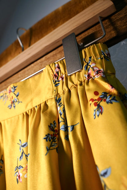 Yellow floral umbrella skirt