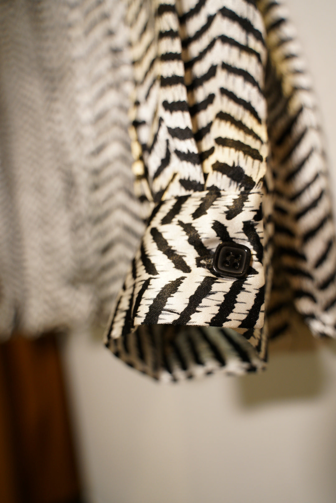 Black and white diagonal striped shirt