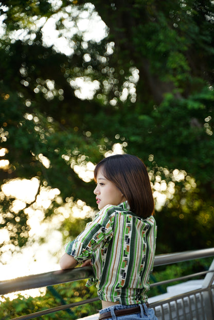 Green striped shirt