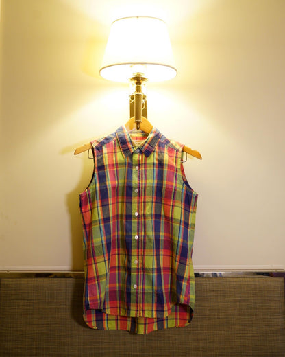 Multicolored plaid vest