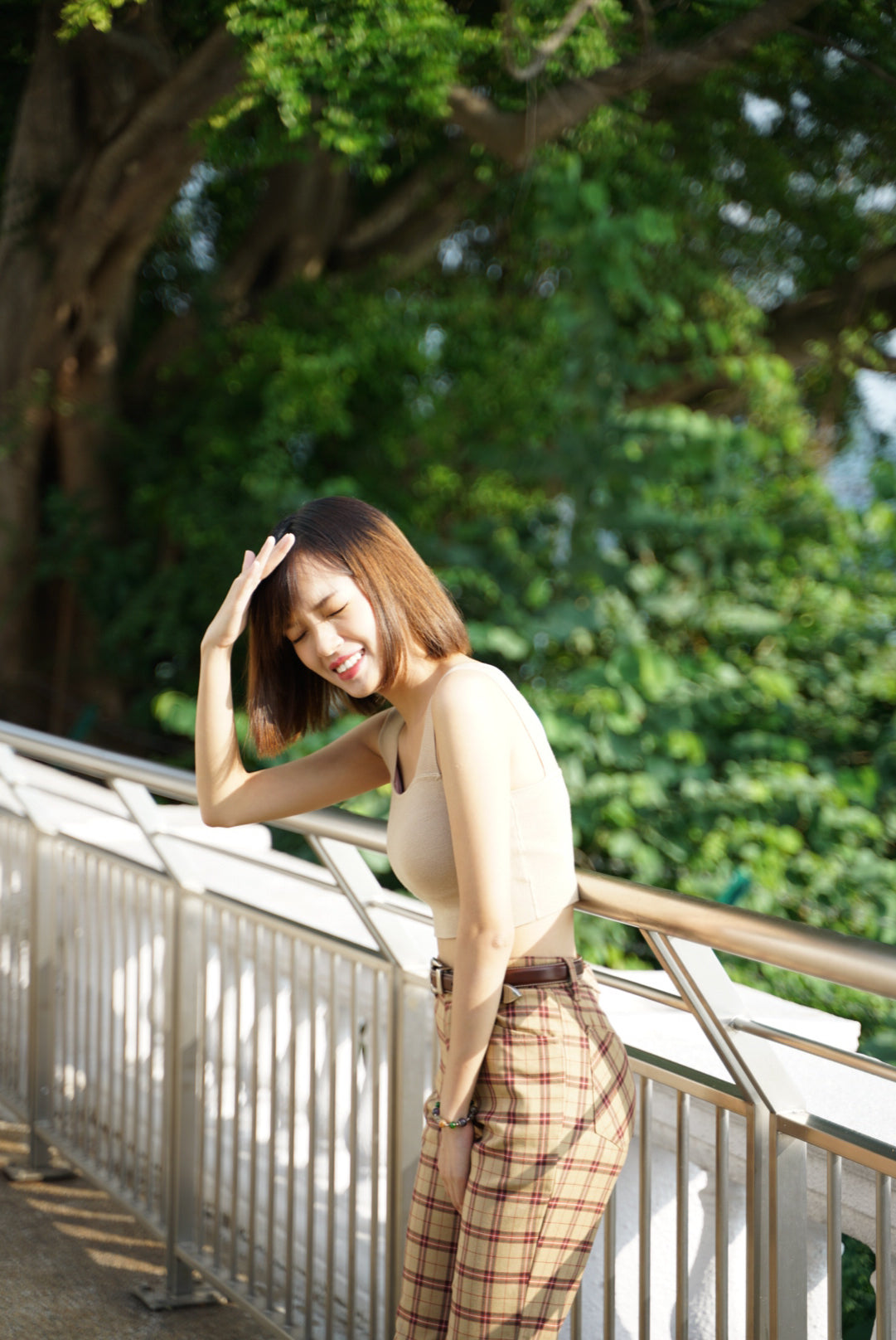 Apricot Checkered trousers