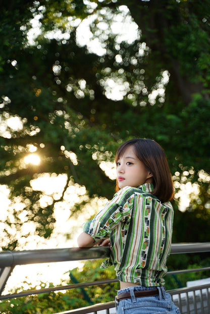 Green striped shirt