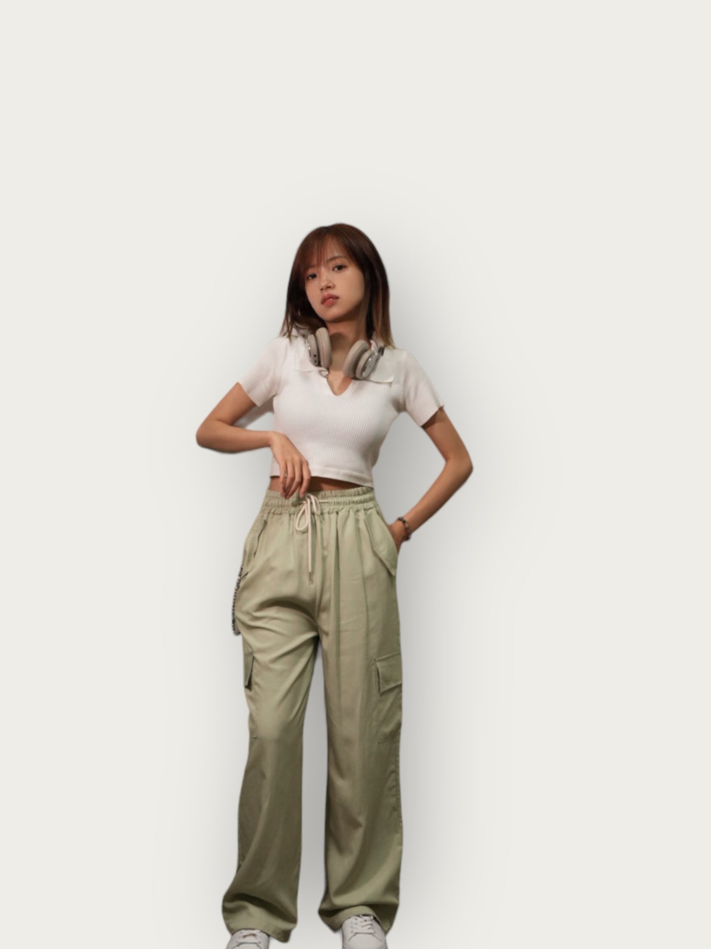 〖韓國時裝〗粉綠色cargo pants