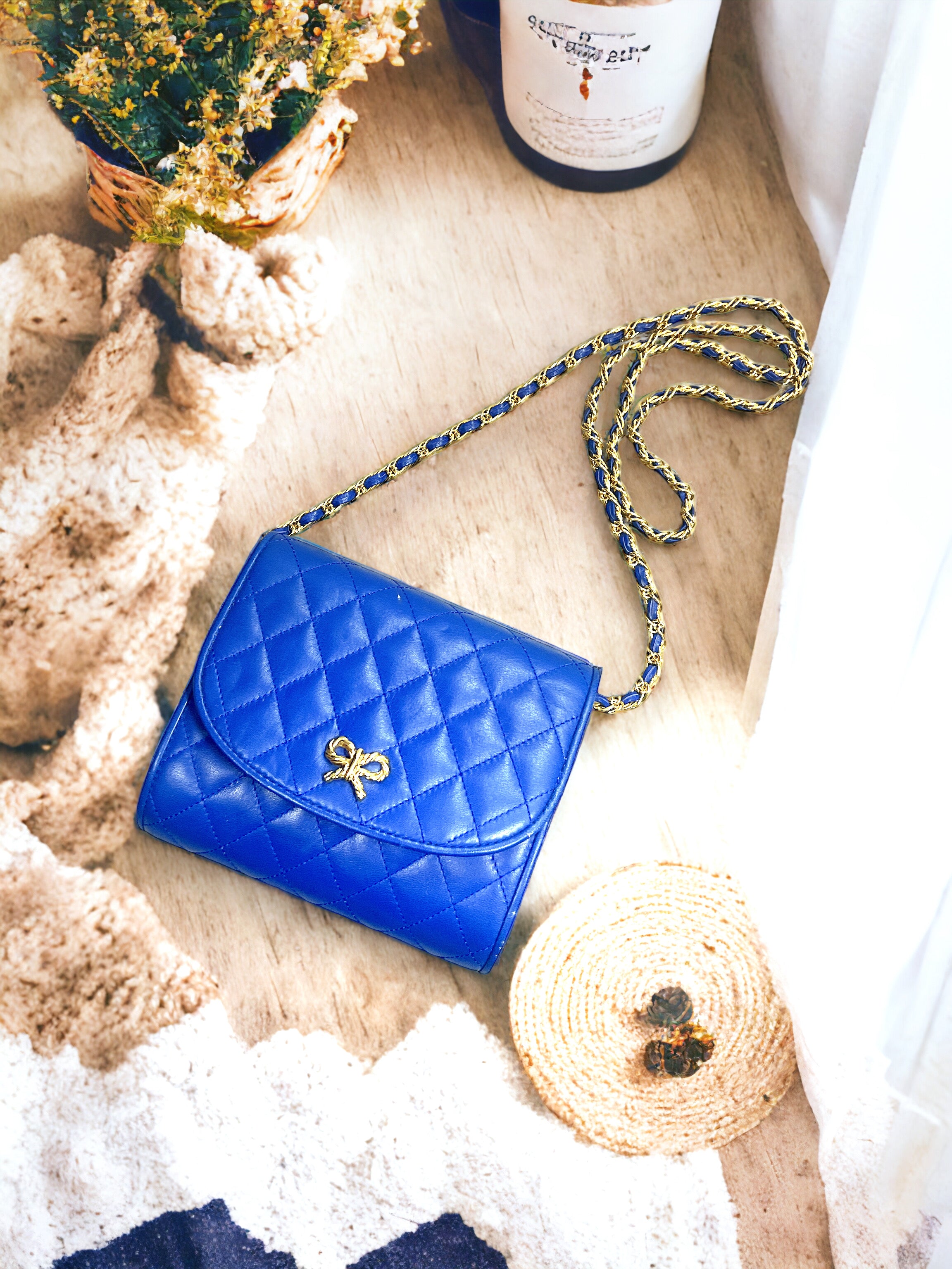 Miss Lola | Vacay Nights Blue Embellished Knot Detail Bag – MISS LOLA