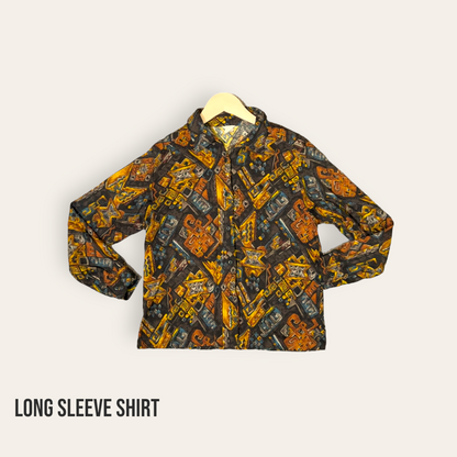 Long-sleeved floral shirt